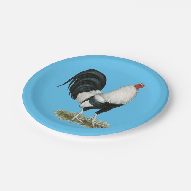 Assiettes En Carton Gamecock argenté (Angle)
