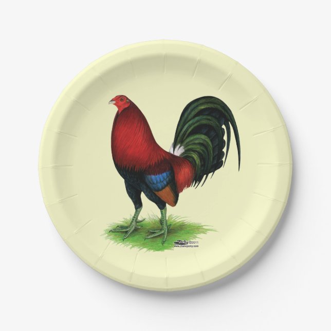 Assiettes En Carton Gamecock :  Rouge foncé (Devant)