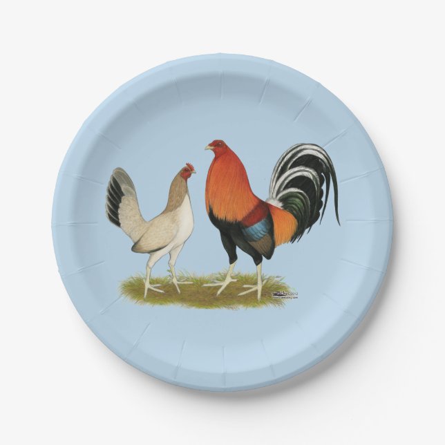 Assiettes En Carton Gamefowl wheatens (Devant)