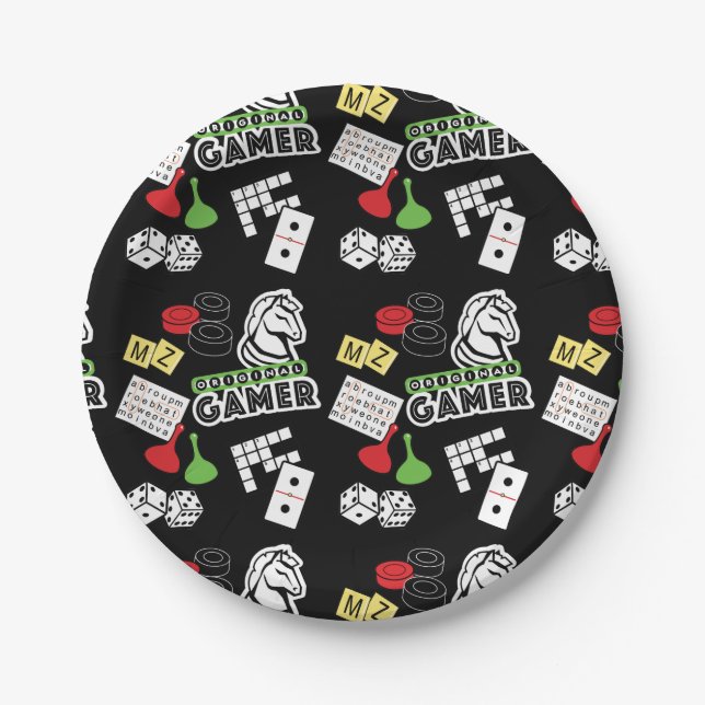 Assiettes En Carton Gamer d'origine (Devant)