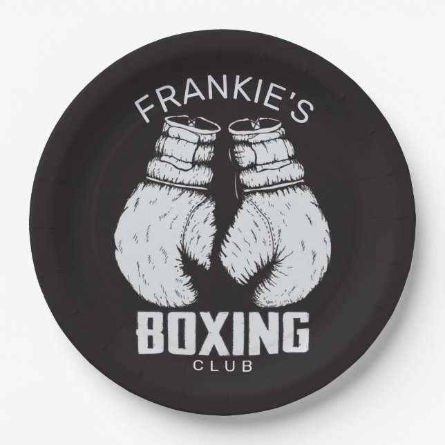 Assiettes En Carton Gants de boxe club Boxer Gym Fighter (Devant)