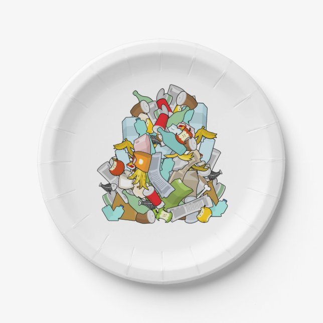 Assiettes En Carton Garbage Pile (Devant)