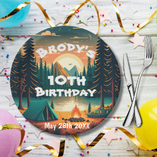 Assiettes En Carton Garçons Camping Aventure Anniversaire