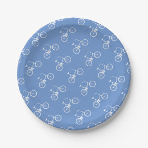 Assiettes En Carton Garçons de vélo blancs