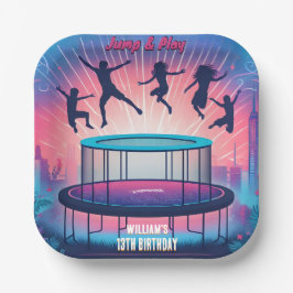 Assiettes En Carton garçons enfants cool trampoline Park 13e anniversa