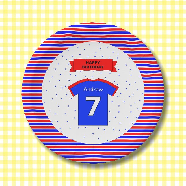 Assiettes En Carton Garçons et filles nom personnalisé 7e anniversaire (Créateur téléchargé)
