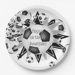 Assiettes En Carton Garçons filles balle de football étoiles anniversa