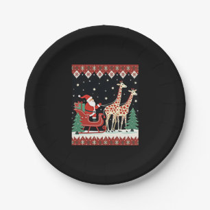 Assiettes En Carton Garçons Filles Santa Claus équitation Giraffe Slei