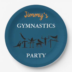 Assiettes En Carton Garçons Gymnastique Plaques de fête d'anniversaire