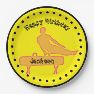Assiettes En Carton Garçons Gymnastique Plaques papier fête d'annivers