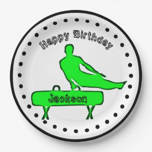 Assiettes En Carton Garçons Gymnastique Plaques papier fête d'annivers