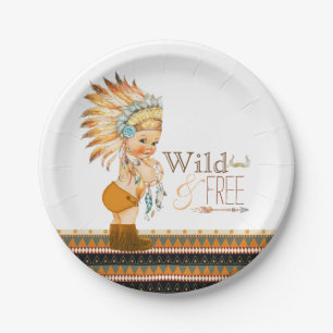 Assiettes En Carton Garçons Sauvages et Libres Baby Shower Tribal