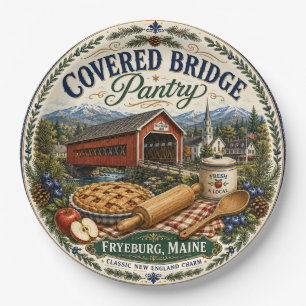 Assiettes En Carton Garde-manger Covered Bridge Fryeburg Maine Melamin