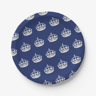 Assiettes En Carton Garder calme Marine Couronne Anniversaire Plaques 