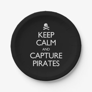 Assiettes En Carton Gardez le calme et captez les pirates