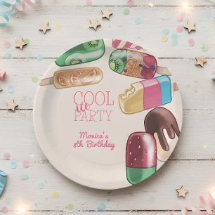 Assiettes En Carton gâteau d'anniversaire fête popsicle glace cool aqu