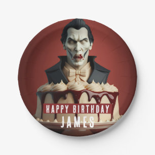 Assiettes En Carton Gâteau de crème à thème Dracula Vampire - Annivers