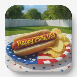 Assiettes En Carton Gâteau de saucisse pour les 250 ans des États-Unis