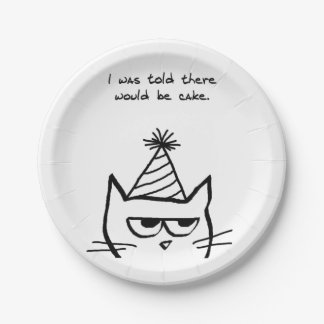 Assiettes En Carton Gâteau fâché des demandes de chat - occasions