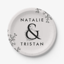 Assiettes En Carton Gâteau Mariage à l'orange florale