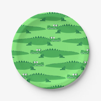 Assiettes En Carton Gator Alligator Crocodile Enfants 1er fête d'anniv