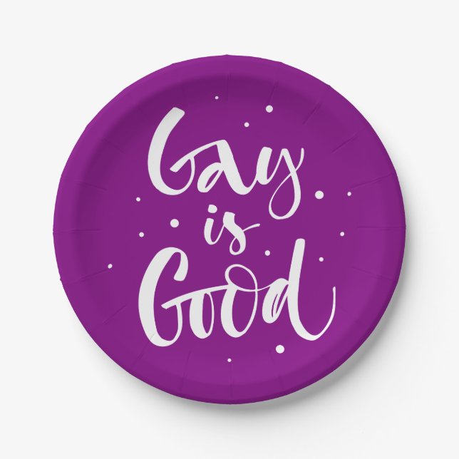 Assiettes En Carton Gay est bon (Devant)