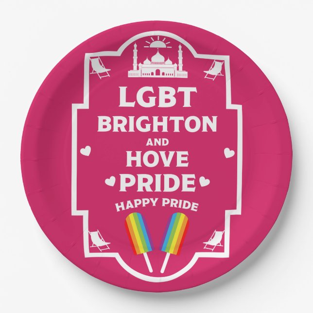 Assiettes En Carton Gay pride Brighton (Devant)