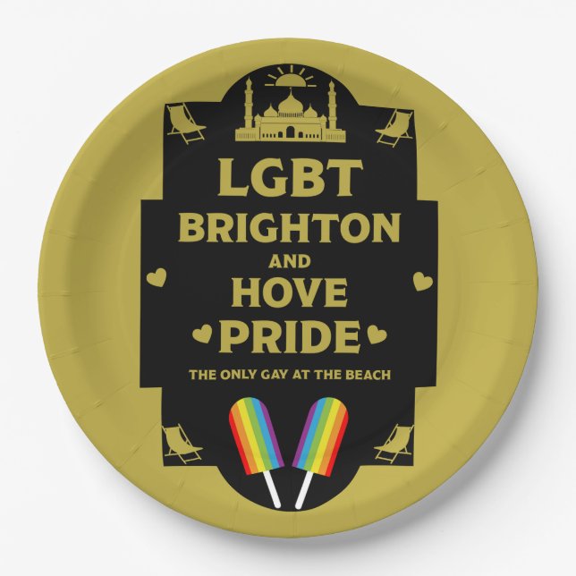 Assiettes En Carton Gay pride Brighton (Devant)