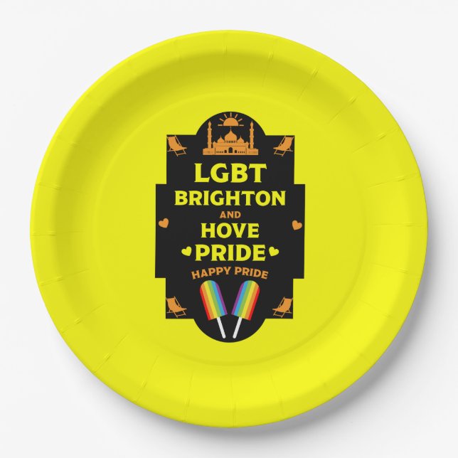 Assiettes En Carton Gay pride Brighton (Devant)