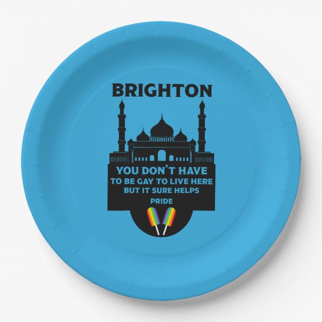Assiettes En Carton Gay pride Brighton (Devant)