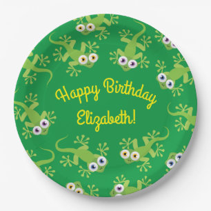 Assiettes En Carton Gecko Lizards Anniversaire Fête Enfants mignons