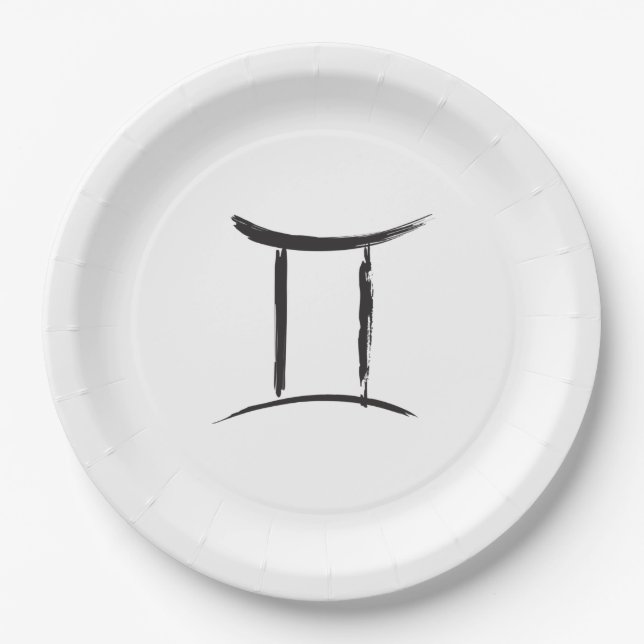 Assiettes En Carton GEMINI Twins Mai Juin Zodiac Astrologie Anniversai (Devant)