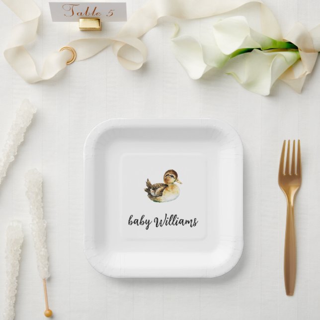 Assiettes En Carton Gender Neutral Duck Baby Shower Plate (Mariage)