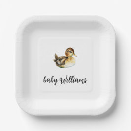 Assiettes En Carton Gender Neutral Duck Baby Shower Plate