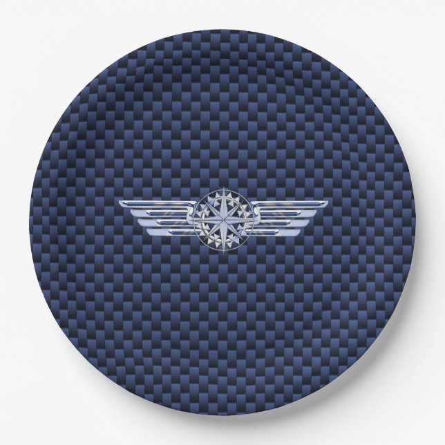 Assiettes En Carton Général Air Pilote Chrome Comme Ailes Compass (Devant)