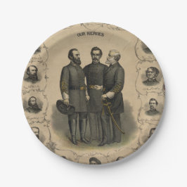 Assiettes En Carton Généraux confédérés Guerre civile 🎖️ Héros ⚔️