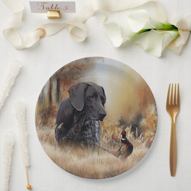 Assiettes En Carton German Shorthaired Pointers  (Mariage)