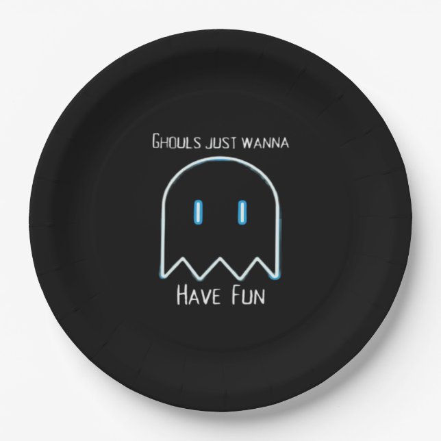 Assiettes En Carton Ghouls veut juste s'amuser - Halloween Saison (Devant)