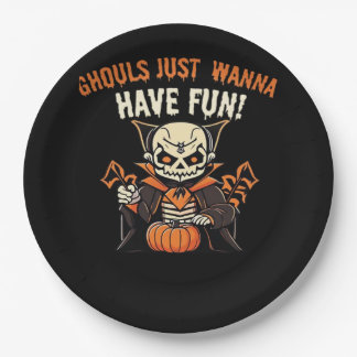 Assiettes En Carton Ghouls Veux Juste S'Amuser - Wicktly Funny