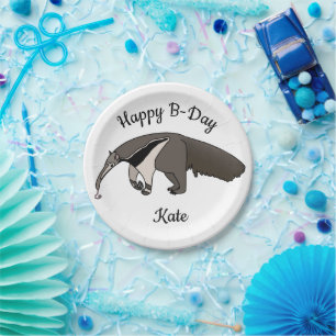 Assiettes En Carton Giant Anteater Joyeux anniversaire