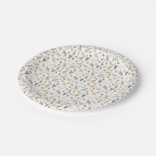Assiettes En Carton gibier Animal With Jungle Tree pattern