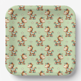 Assiettes En Carton Giddy-Up Patchwork Pony Birthday