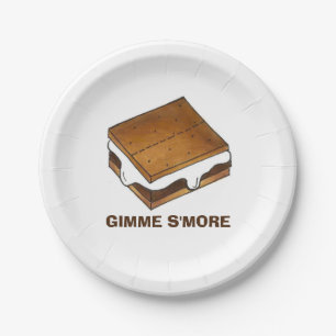 Assiettes En Carton Gimme Smore rôti feu de camp S'mores Camp Pique-ni