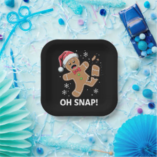 Assiettes En Carton Gingerbread Man Oh Snap Christmas Funny Cookie