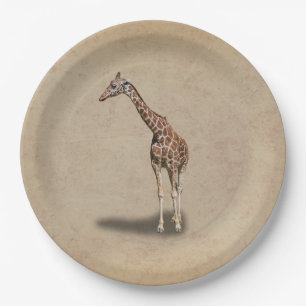 ASSIETTES EN CARTON GIRAFE SE TENANT GRANDE