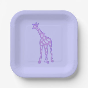 Assiettes En Carton girafe violette