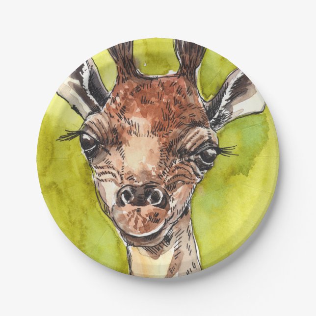 Assiettes En Carton Giraffe (Devant)