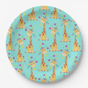 Assiettes En Carton Giraffe Anniversaire de enfant Party Cute