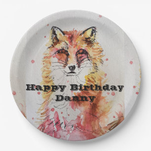 Assiettes En Carton Giraffe Aquarelle garçon Anniversaire Plaque papi