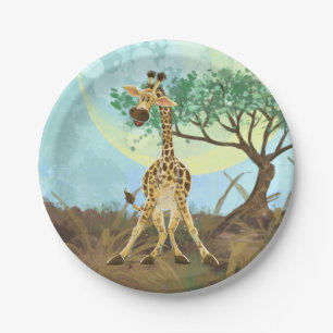 Assiettes En Carton Giraffe de la parade des animaux